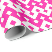 Girlie Snoep roze, wit geometrisch inpakpapier (Rol Hoek)