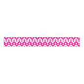 Girlie Snoep Roze, Wit Zigzags Grosgrain Lint (Voorkant)