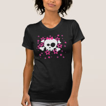 Girlie White Skull Cartoon T-shirt