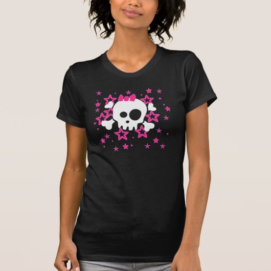 Girlie White Skull Cartoon T-shirt (Voorkant)