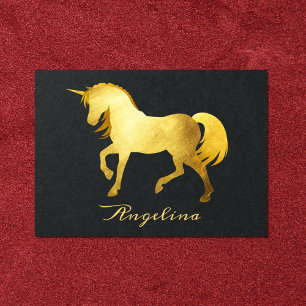 Girlige & Chic luxe goud folie eenhoorn aangepaste Visitekaartje
