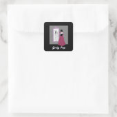 Girlige popstickers vierkante sticker (Tas)