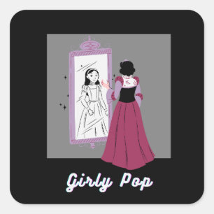 Girlige popstickers vierkante sticker