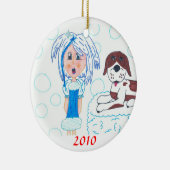 GirlInBlue-StBernard, 2010 Keramisch Ornament (Rechts)