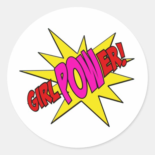 GirlPOWer Ronde Sticker (Voorkant)