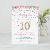 Girls 10th Birthday Uitnodiging verjaardagsfeest (Staand voorkant)