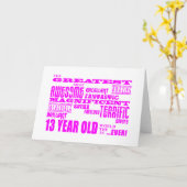 Girls 13th Birthdays : Pink Greatest 13 Year Old Kaart (Gele Bloem)