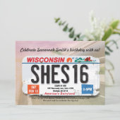 Girl's 16e verjaardag Wisconsin Kaart (Staand voorkant)