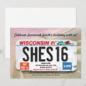 Girl's 16e verjaardag Wisconsin Kaart (Voorkant / Achterkant)