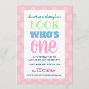 Girls 1st Birthday Invitation Wording Kaart