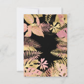 Girls 1st Birthday Pink Black Safari Kaart (Achterkant)