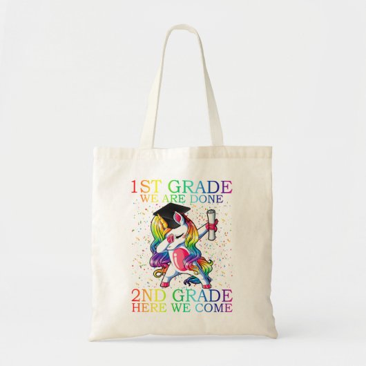 Girls 1st Grade Afstuderen Magical Unicorn Gift Tote Bag (Voorkant)
