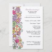 Girls 3rd Birthday Party Custom Invitation Kaart (Achterkant)