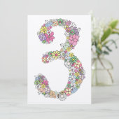 Girls 3rd Birthday Party Custom Invitation Kaart (Staand voorkant)