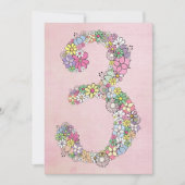 Girls 3rd Birthday Party Custom Invitation Kaart (Voorkant)