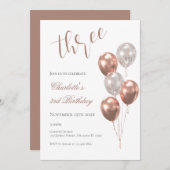Girl's 3rd birthday, with beige balloons kaart (Voorkant / Achterkant)
