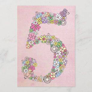 Girls 5th Birthday Party Custom Invitation Kaart