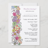 Girls 5th Birthday Party Custom Invitation Kaart (Achterkant)