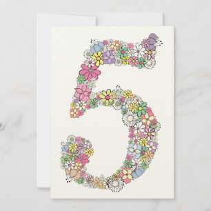 Girls 5th Birthday Party Custom Invitation Kaart