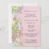 Girls 5th Birthday Party Custom Invitation Kaart (Achterkant)