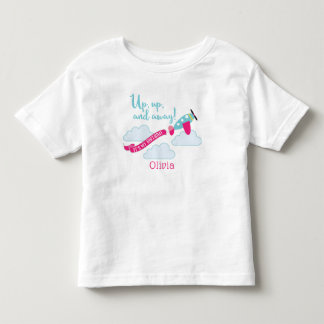 Girls Airplane Birthday Tshirt gepersonaliseerd