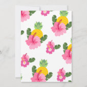 Girls Aloha Luau Birthday Invitation Kaart (Achterkant)