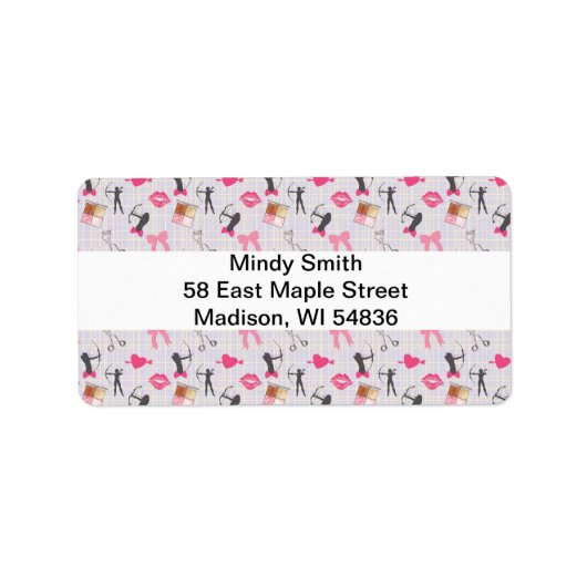 Girls Archery - Girly Hearts and Makeup Etiket (Voorkant)