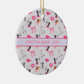 Girls Archery - Girly Hearts and Makeup Keramisch Ornament (Rechts)