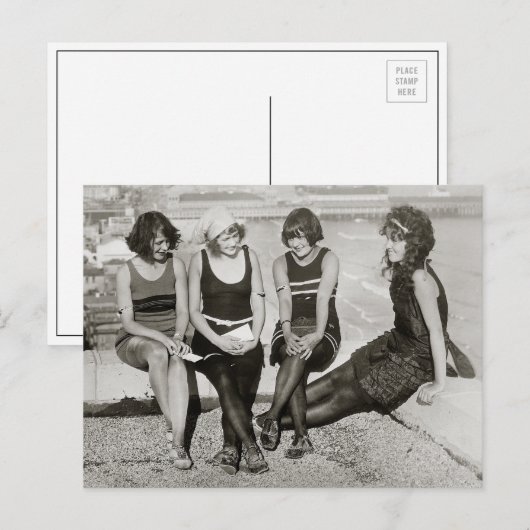Girls at Atlantic City Beach, 1922 Briefkaart (Voorkant / Achterkant)