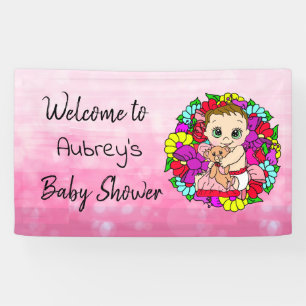 Girl's Baby shower Banner, Baby Girl Pink Banner