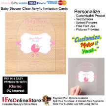 Girl's Baby shower Clear Acryl Uitnodiging Kaart 2