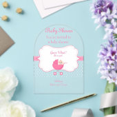 Girl's Baby shower Clear Acryl Uitnodiging Kaart 2 (Insitu (Huwelijk))