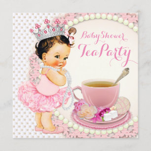 Girls Baby shower Tea Kaart