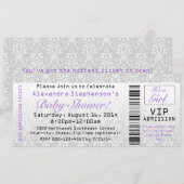 Girl's Baby shower Ticket uitnodigingen (Voorkant / Achterkant)