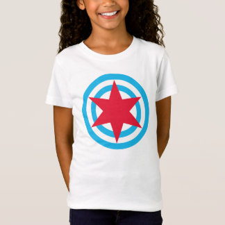 Girls Babydoll Chicago Flag Shirt