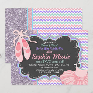Girls Ballerina Birthday Party Invitation Kaart