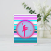 Girls Ballerina Dance Stripes Briefkaart (Staand voorkant)