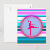 Girls Ballerina Dance Stripes Briefkaart (Voorkant / Achterkant)