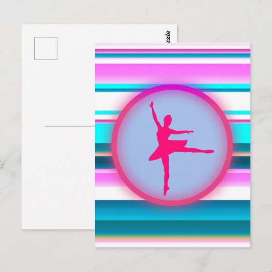 Girls Ballerina Dance Stripes Briefkaart (Voorkant / Achterkant)