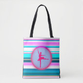 Girls Ballerina Dance Stripes Tote Bag (Voorkant)