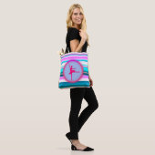 Girls Ballerina Dance Stripes Tote Bag (Op model)