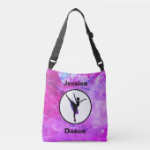 Girls Ballerina Dancer Waterverf Crossbody Bag Crossbody Tas (Voorkant)