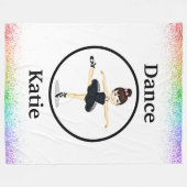 Girls Ballerina Dansballet Fleece Blanket Deken (Voorkant (Horizontaal))