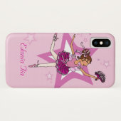 Girls ballerina roze donker haar hoesje (Achterkant (horizontaal))