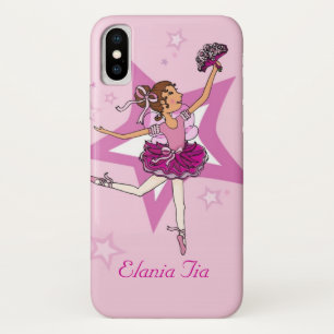 Girls ballerina roze donker haar hoesje