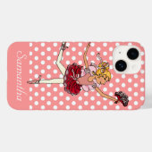 Girls ballerina roze koraal blonde haarnaam Case-Mate iPhone case (Achterkant (horizontaal))