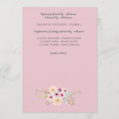 GIRLS Baptism Programme - Floral Cross Programmakaart (Achterkant)