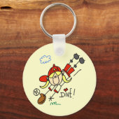 Girls Baseball Dive Tshirts en Gifts Sleutelhanger (Voorkant)