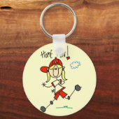 Girl's Baseball Home run Tshirts en cadeautjes Sleutelhanger (Voorkant)