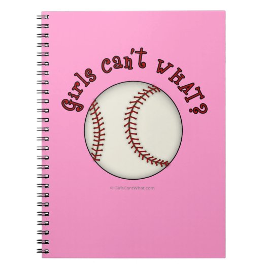 Girls Baseball-Red Notitieboek (Voorkant)
